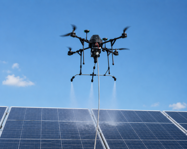 DroneCleanTech Nettoyage Des Panneaux Par Drone